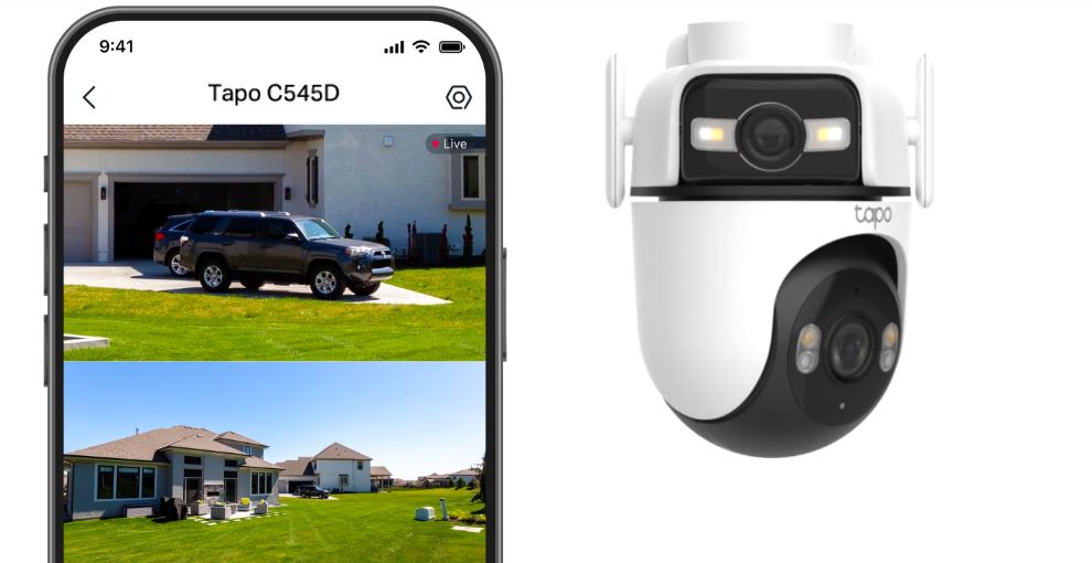 Venkovní bezpečnostní kamera s dvojitou čočkou a funkcí pantilt TPLINK Tapo C545D