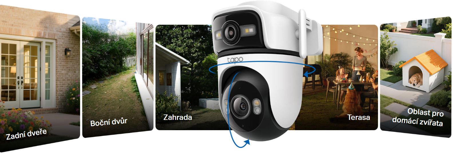 Venkovní bezpečnostní kamera s dvojitou čočkou a funkcí pantilt TPLINK Tapo C545D