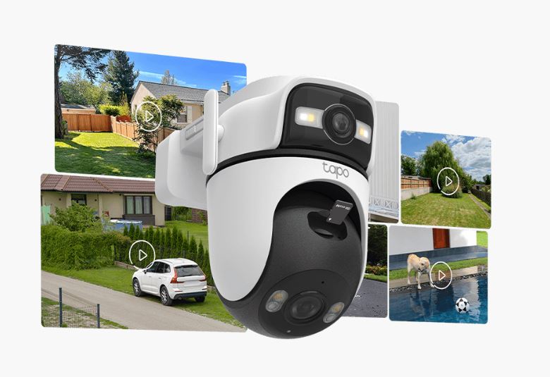 Venkovní bezpečnostní kamera s dvojitou čočkou a funkcí pantilt TPLINK Tapo C545D