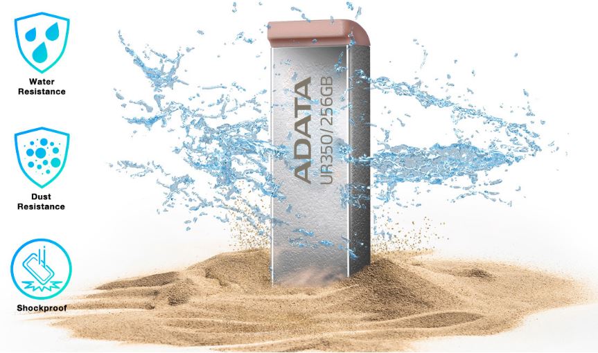 Přenosný flash disk ADATA UR350 256GB hnědá