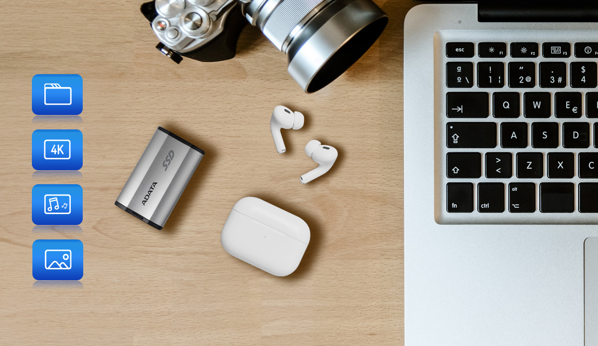 Externí SSD disk ADATA SD810 500GB stříbrná